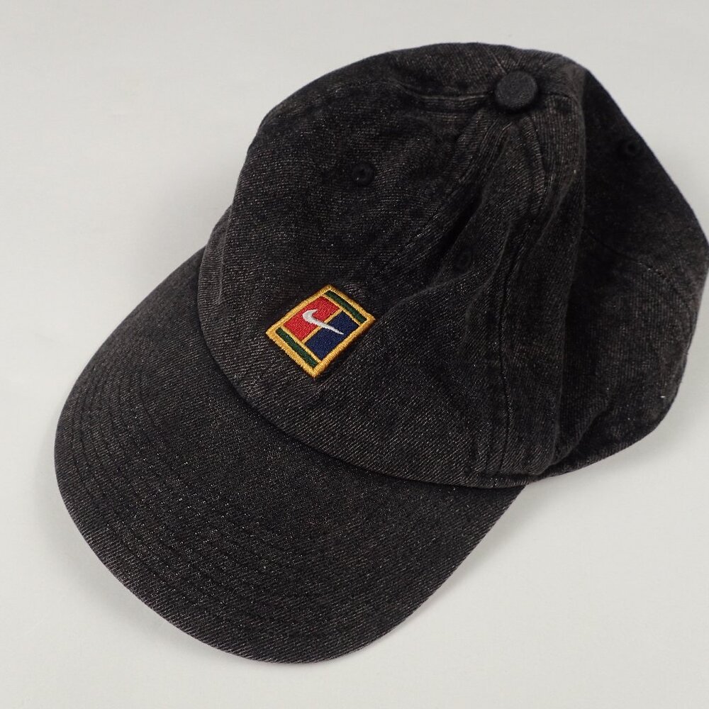Nike Challenge Court Acid Wash Denim Hat Strapback Andre Agassi Tennis DadCap
